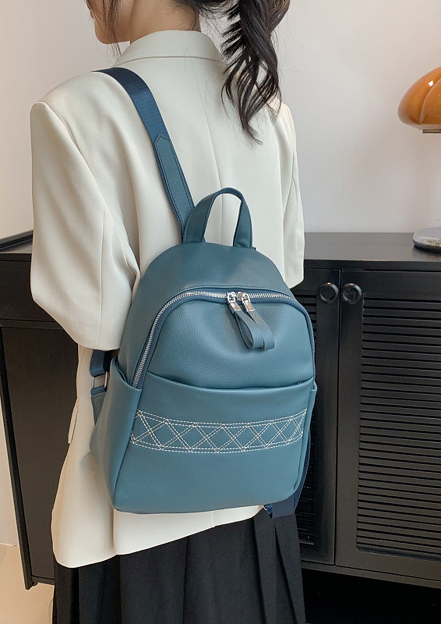 Denim Laptop Backpack Blue | Nestasia