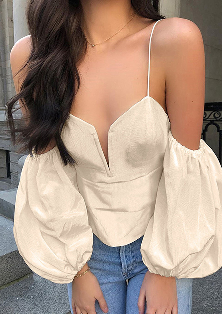 Strappy Apricot Cold-shoulder Top
