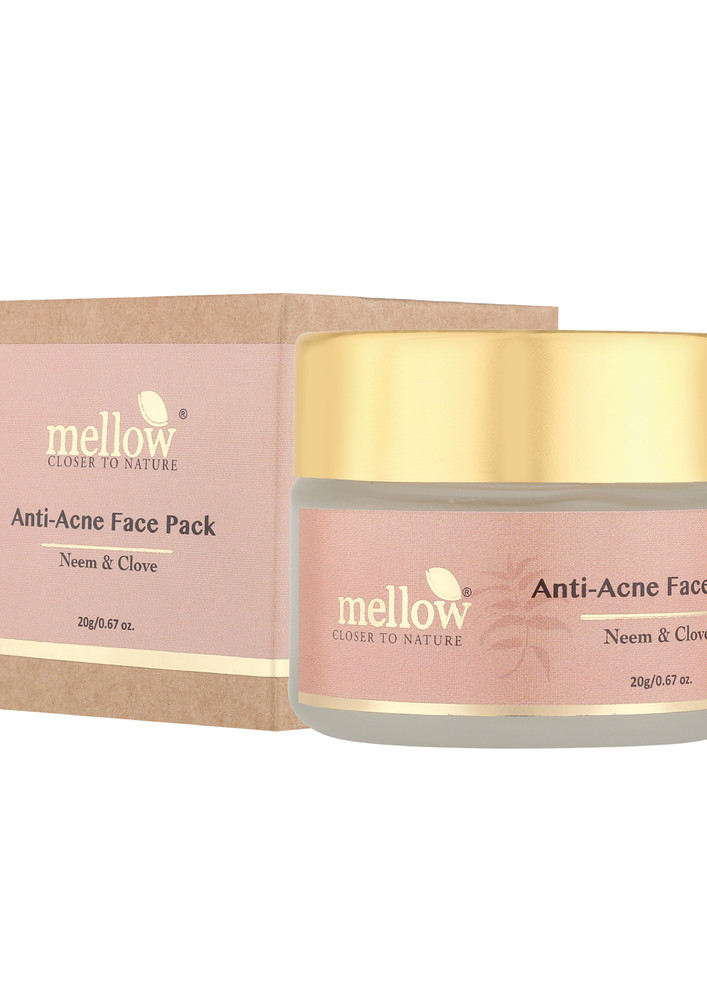 Mellow Anti Acne Face Pack With Neem Bark, Clove And Multani Mitti For Pimple And Acne Free Skin-antiacne
