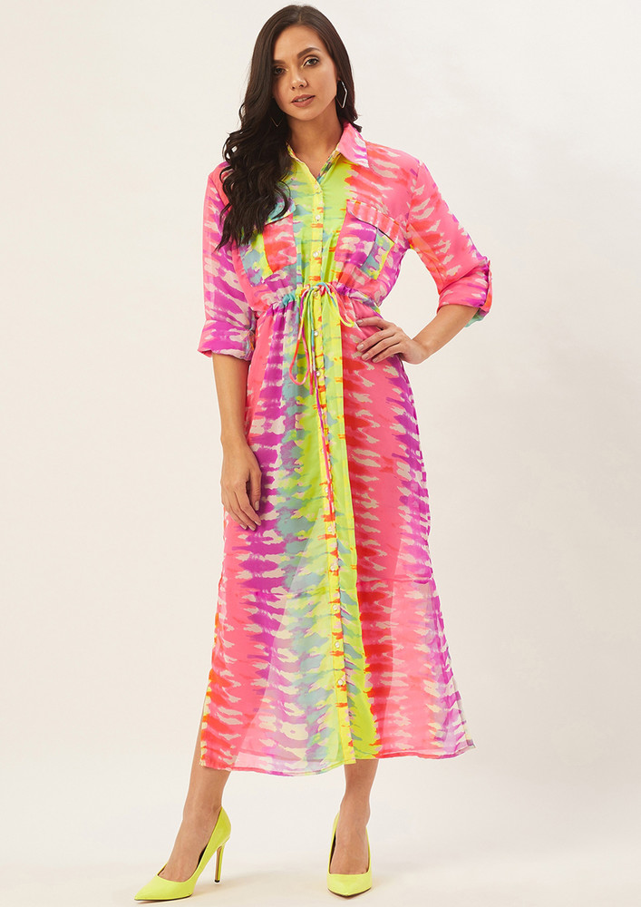 Women Multicoloured Dyed Maxi Dress
