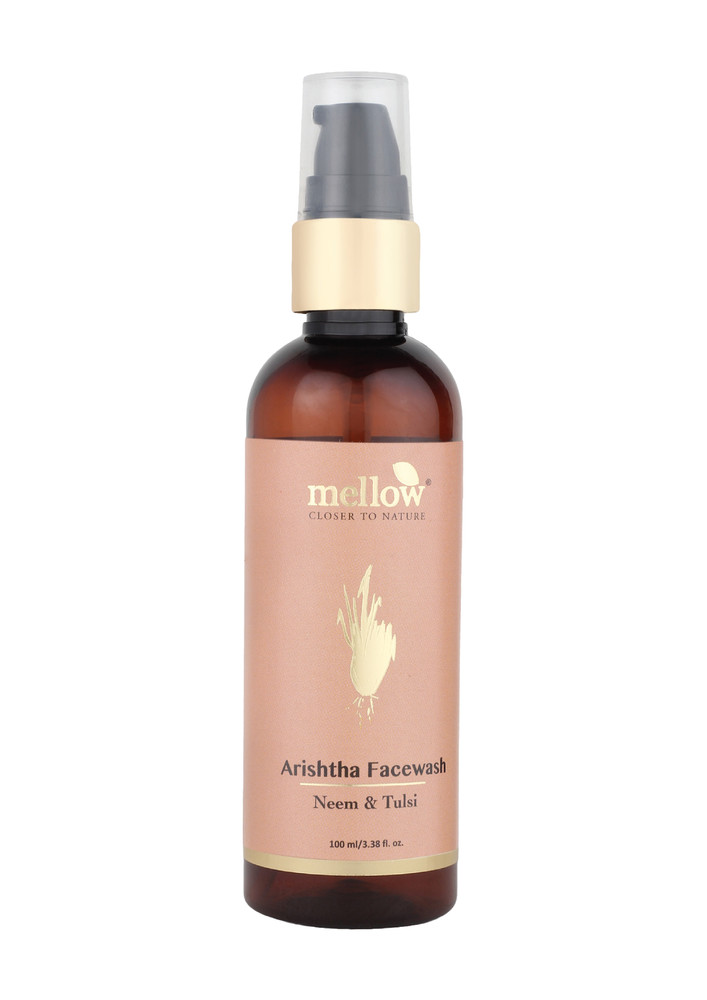 Mellow Arishtha Facewash With Aloe Vera And Tulsi To Prevent Acne And Oily Skin-arishthaface