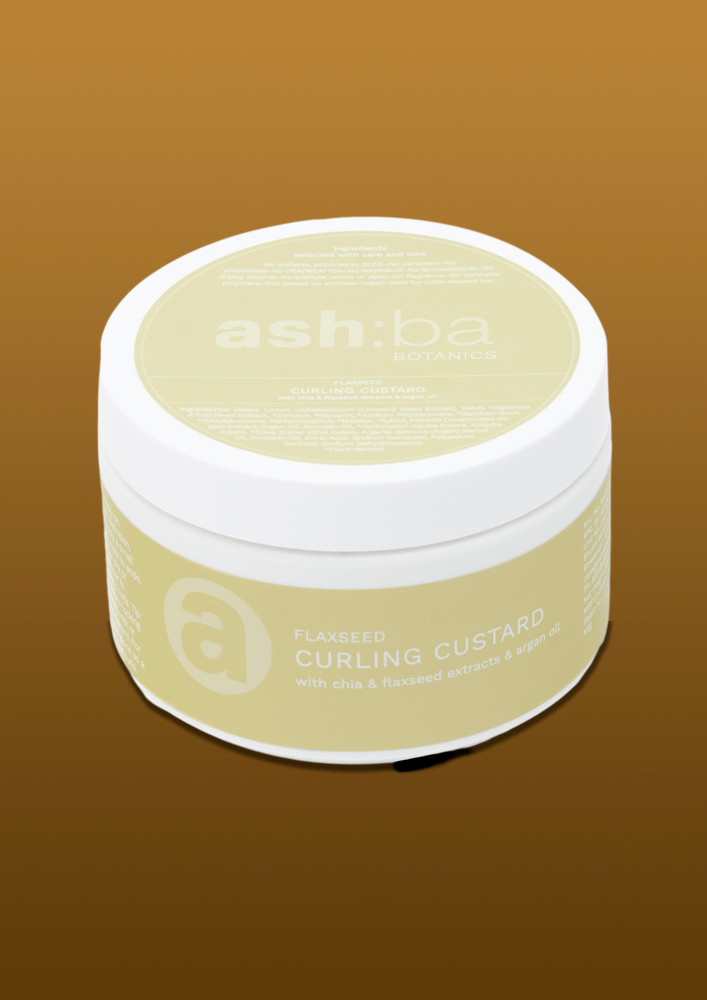 Ashba Botanics Flaxseed Curling Custard Natural Styling Gel For Curly & Wavy Hair (200 Gm) For Excellent Hold & Shine | Provides Moisture & Controls Frizz | Argan Oil, Jojoba Oil
