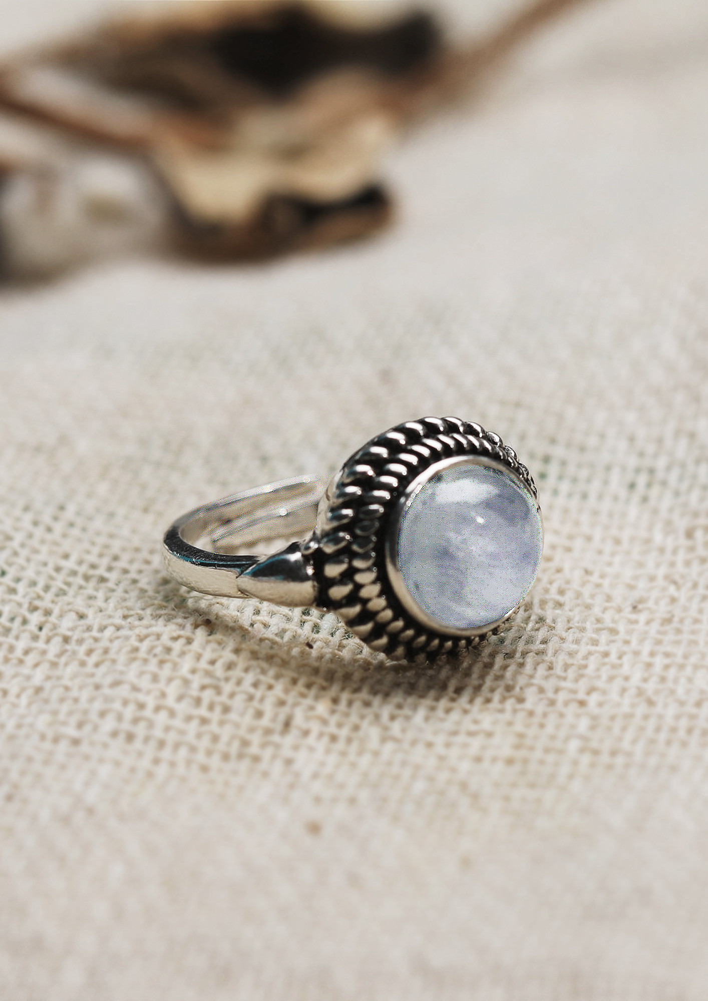 Vintage Moonstone Ring 925 Silver Jewelry CR19 | SMGL