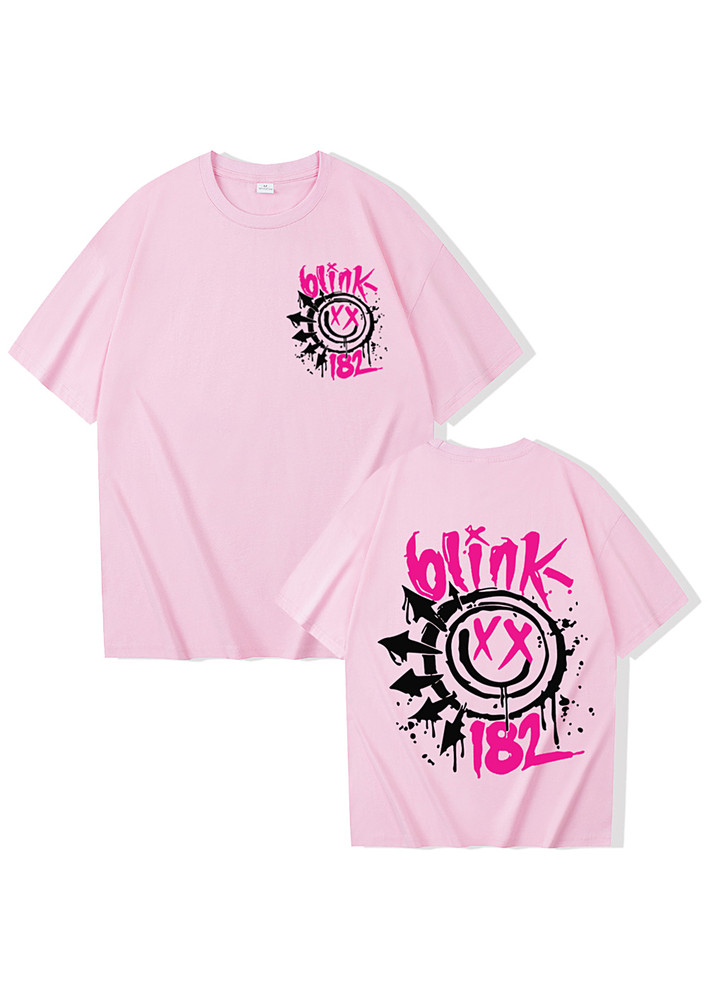Crew Neck Pink Graffiti T-shirt
