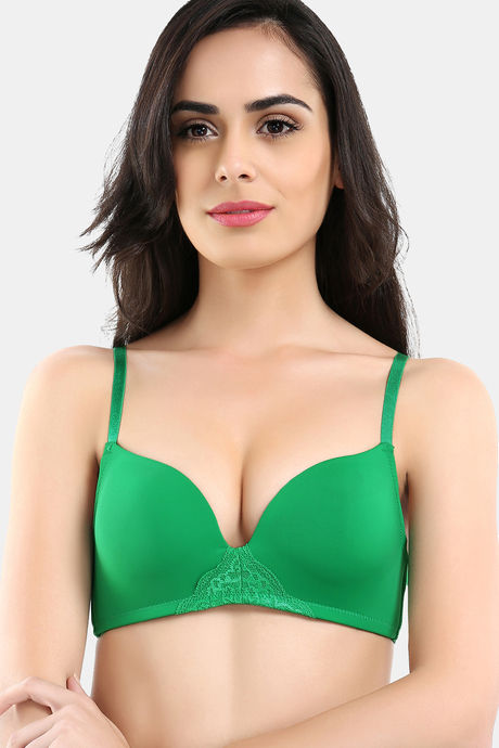 Buy Candour London Non Wired Full Coverage Pretty Back Bra - Emerald Green  for Women Online in India
