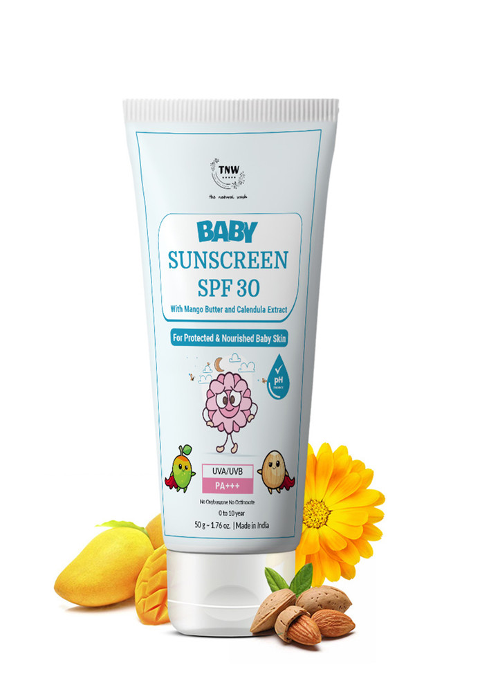 TNW- The Natural Wash Baby Sunscreen with Calendula Extracts and Mango Butter | Water Resistant | Sun Protection