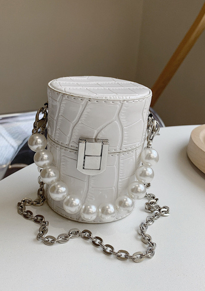 Little Do You Know Pearl Mini Bag-White