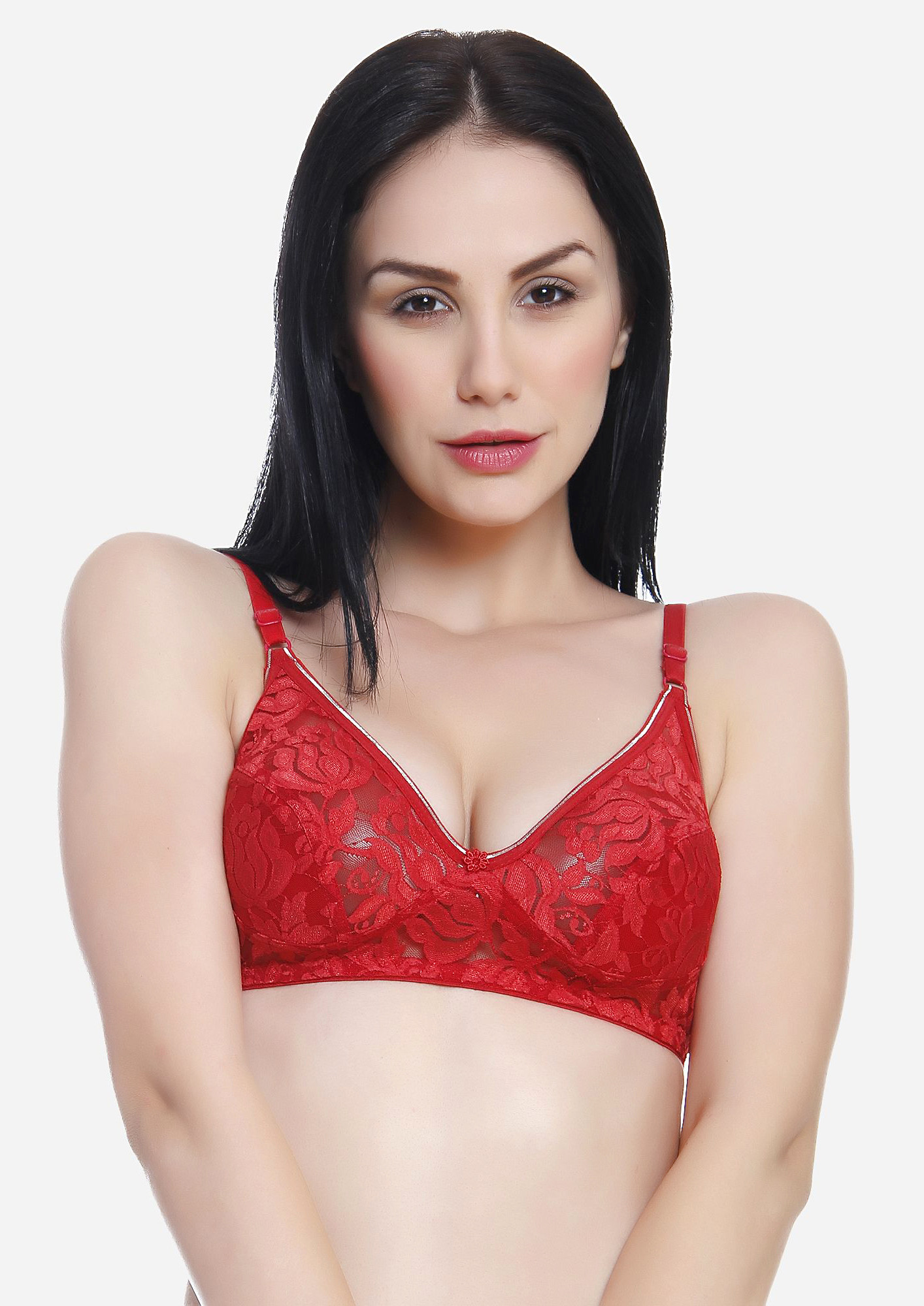 Buy Innocence Women's Lace Non padded Non Wired Bridal Bra-Maroon for Women  Online in India