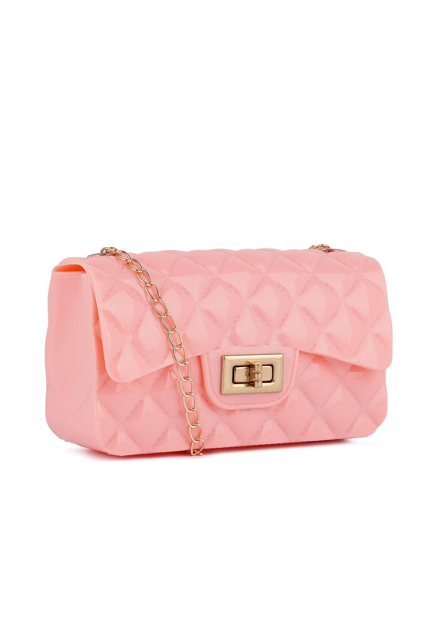 London Rag - Jelly Quilted Rectangular Sling Bag in Pink