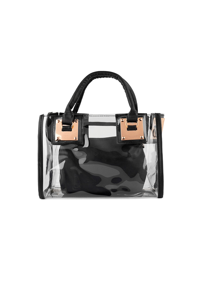 Black Clear Handbag With Pouch