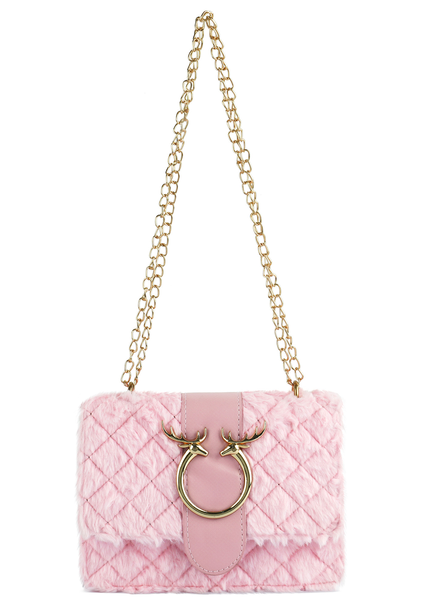 Pink Furry Mini Sling Bag