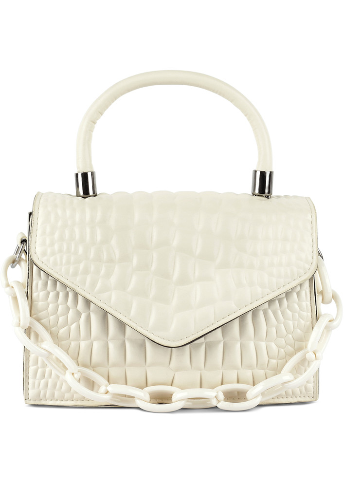 Off White Quilted Envelop Sling Bag