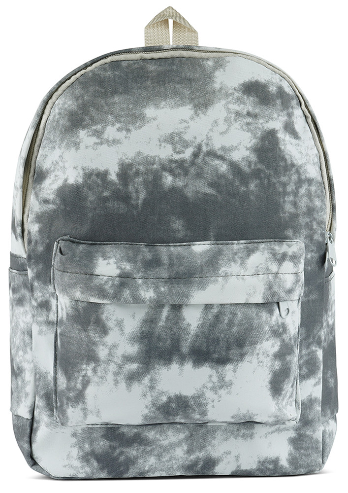 Grey Printed Casual Backpack
