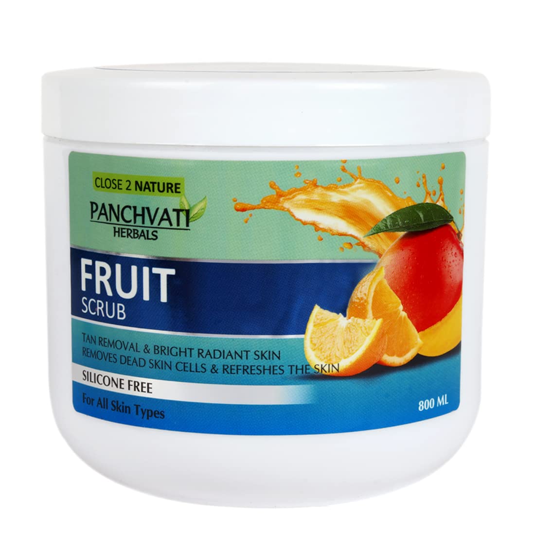 Panchvati Herbals Fruit Scrub for Bright, Light & Smooth Skin - 800 ml Silicone free & All tyeps skin