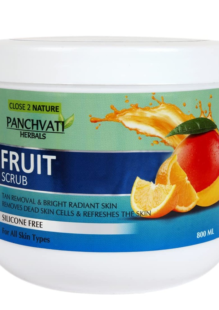 Panchvati Herbals Fruit Scrub For Bright, Light & Smooth Skin - 800 Ml Silicone Free & All Tyeps Skin