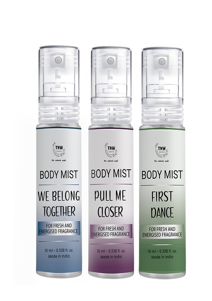 TNW-The Natural Wash Body Mist Combo Minis | Long Lasting Fragrance | Fresh Feel | 10ml*10ml*10 ml |