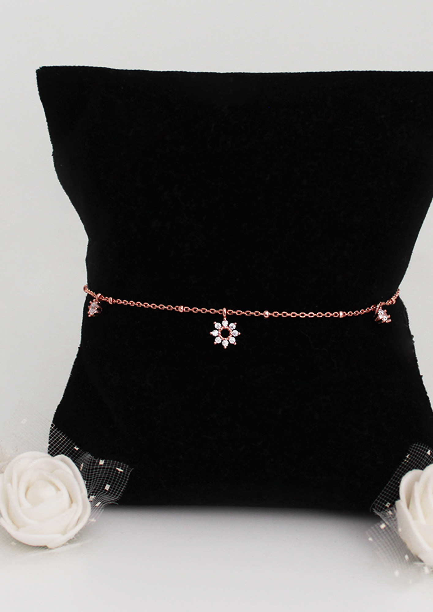 Chanel Gold Pearl & Crystal CC Flower Charm Bracele