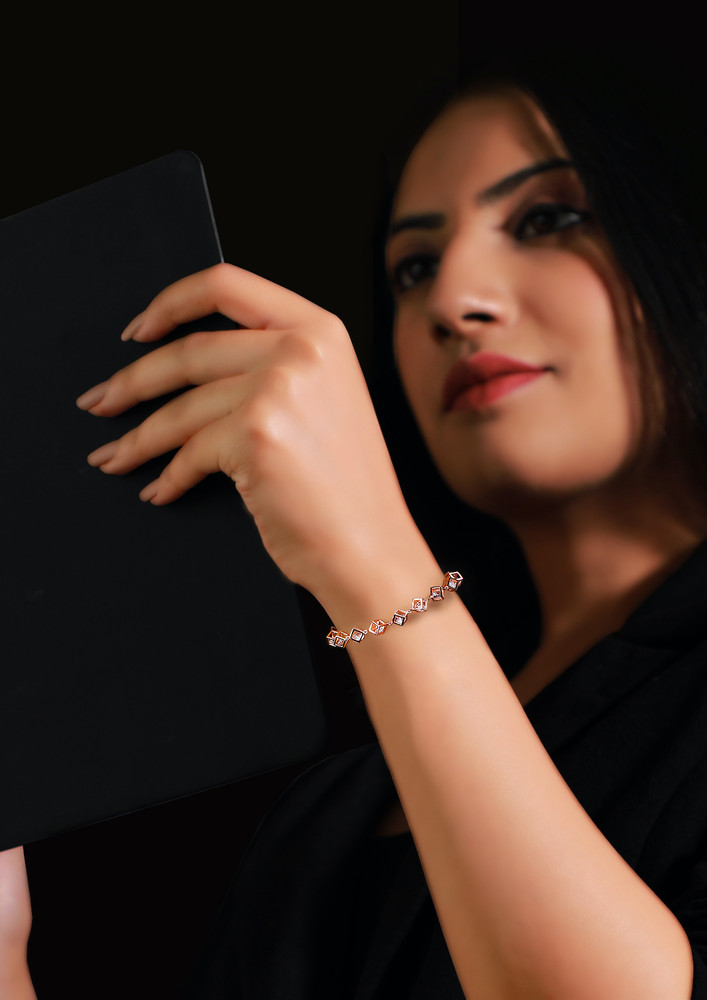 Anushka Sharma Rose Gold Cubic Crystal Bracelet