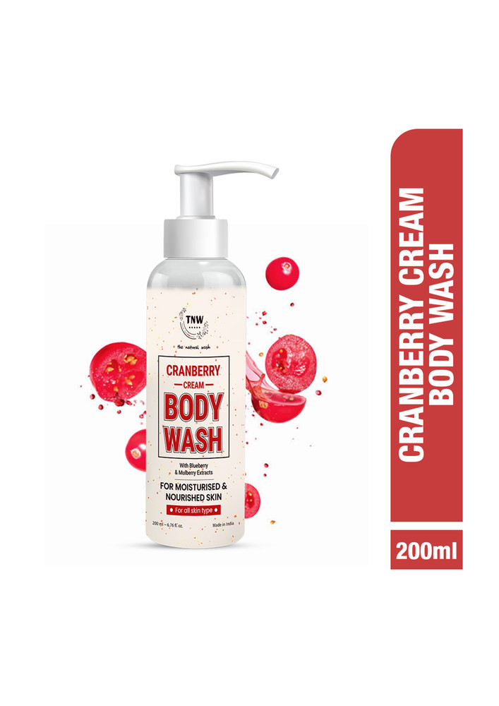 TNW -The Natural Wash Cranberry Cream Body Wash | Brightens | Moisturises | Healthy looking skin | Daily skin care | 200ml