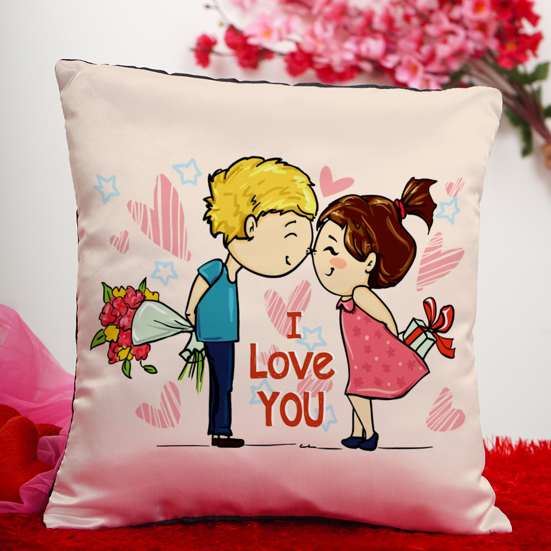 Buy Crazy Corner I Love You Proposal Valentine's Day Printed Cushion |  Valentine's Day Gifts for GF/BF/Friend | Valentine's Day Special Gift for  Lovers | Quotes Printed Cushion (12x12 Inches) for Women