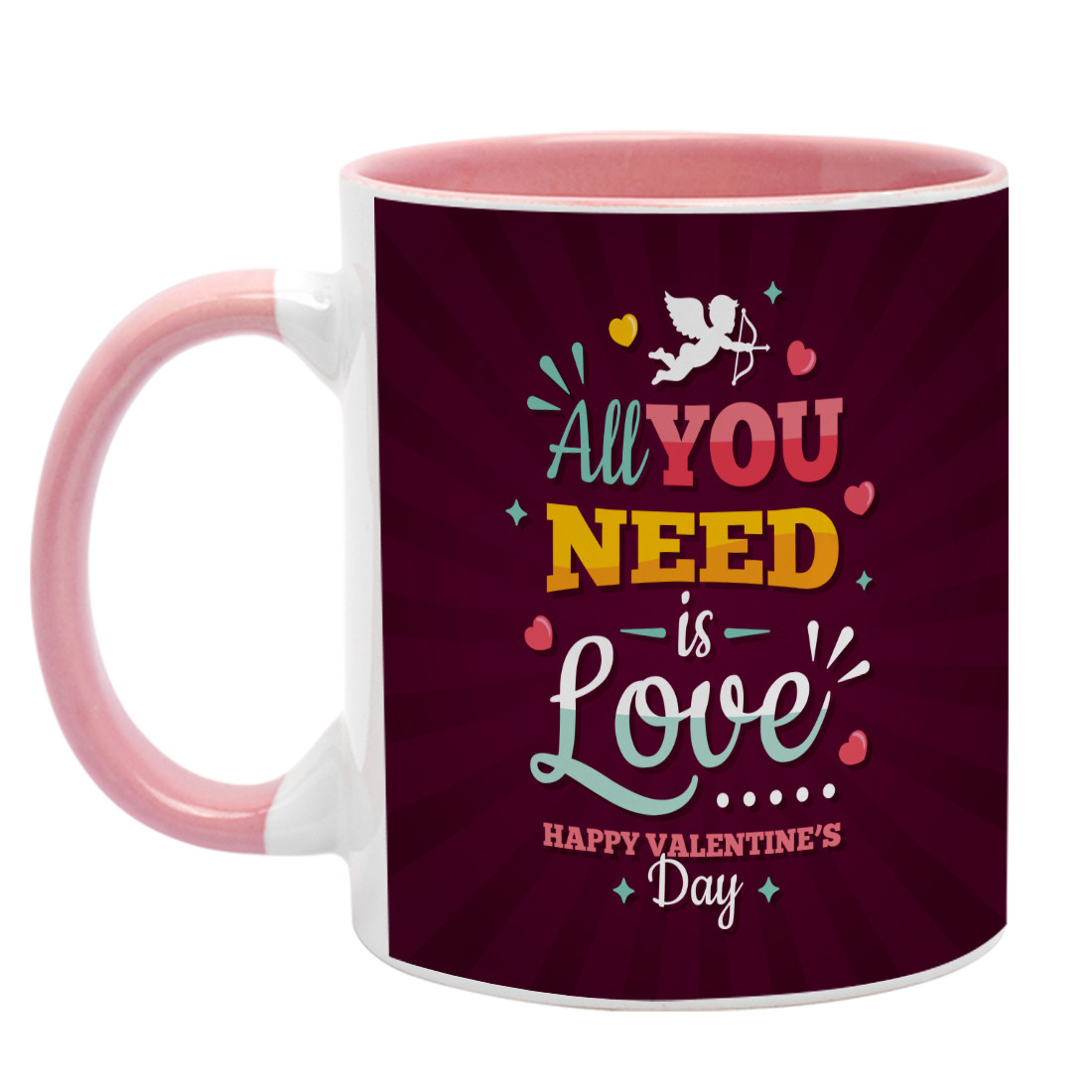Buy Crazy Corner All You Need Is Love Happy Valentine'S Day Printed Coffee  Mug | Valentine'S Day Gifts For Gf/Bf/Friend | Valentine'S Day Special Gift  For Lovers | Quotes Printed Pink Coffee