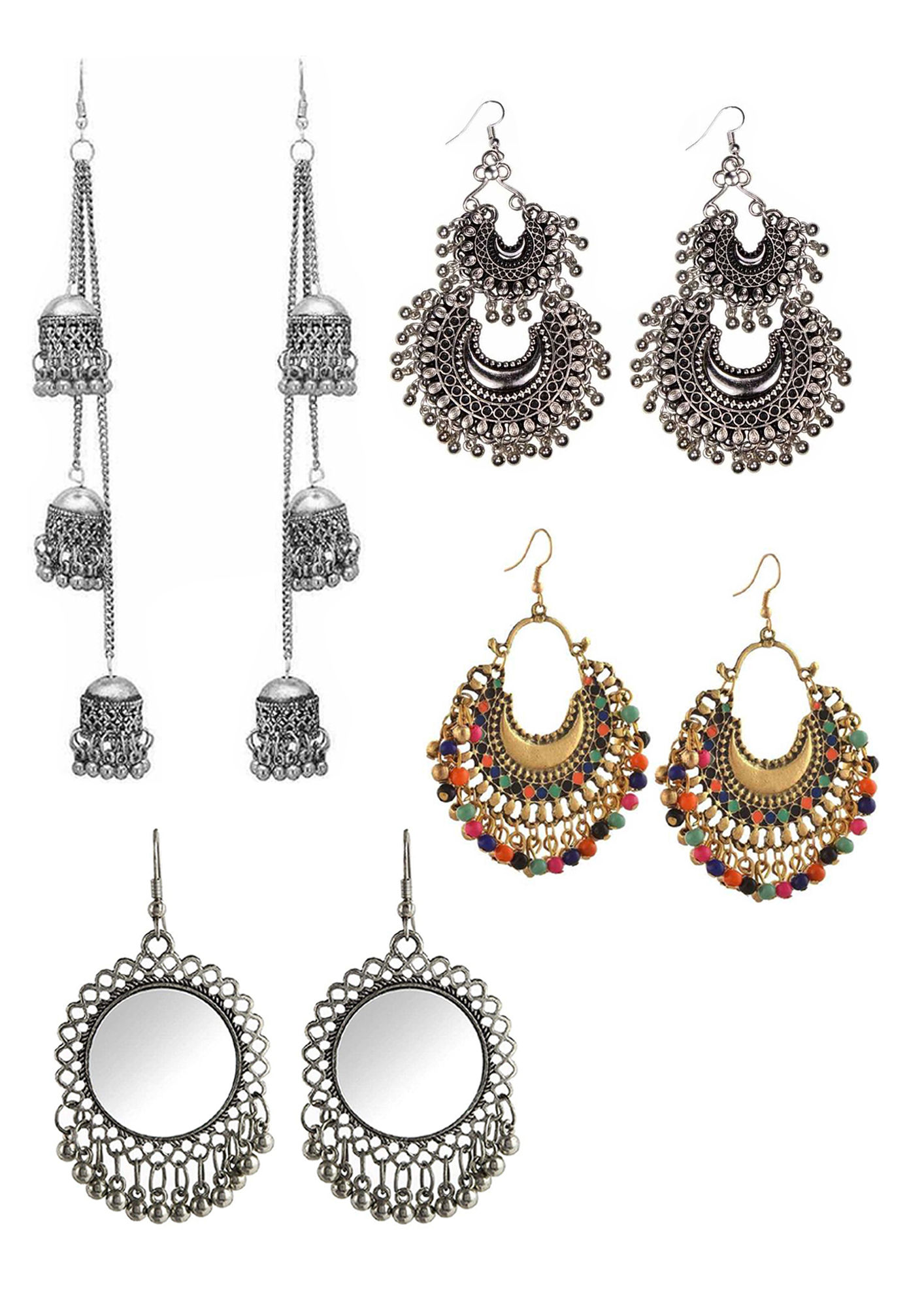 Flipkart.com - Buy mirthlifestyle Traditional and ethnic silver plated  small jhumki earrings for women Alloy Jhumki Earring Online at Best Prices  in India