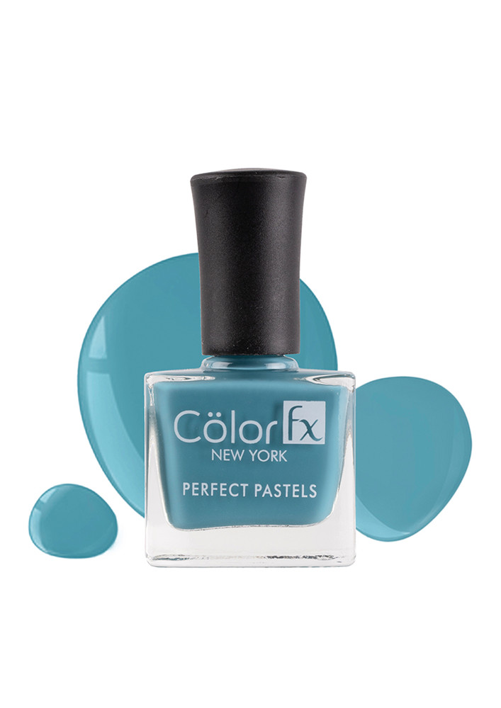Color Fx Perfect Pastel Longlasting Glossy Finish 21 Toxin Free Non Yellowing 9 ml Teal Nail Enamel