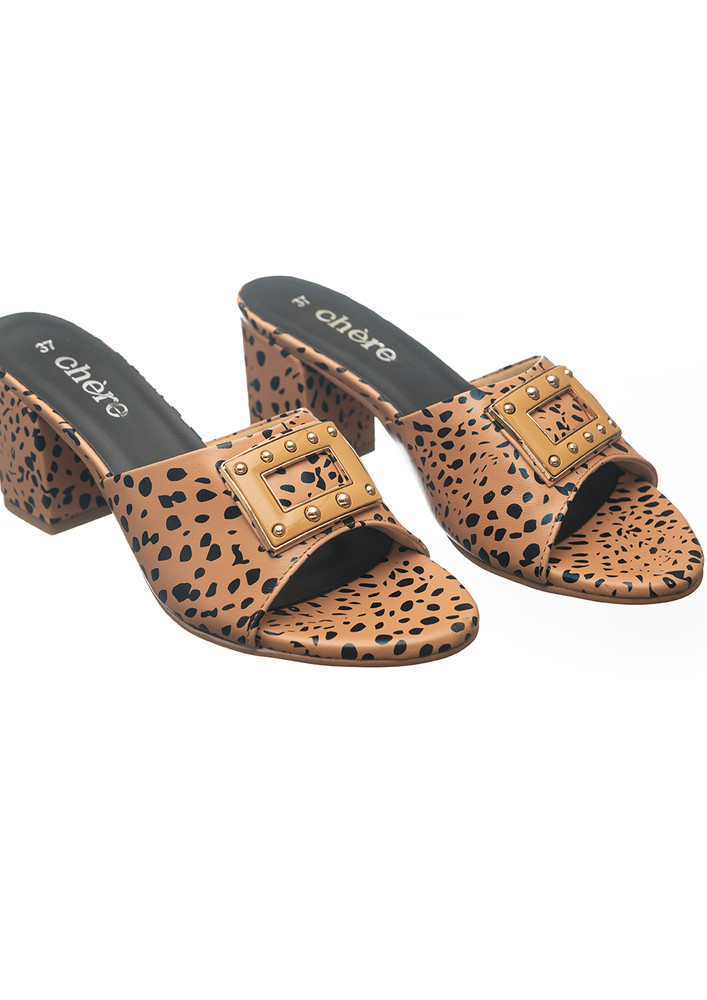 Cheetah Print Slider High Heels