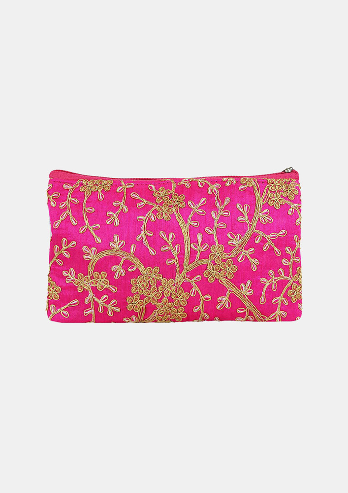 Timelessly Chic Raw Silk Pouch For Women