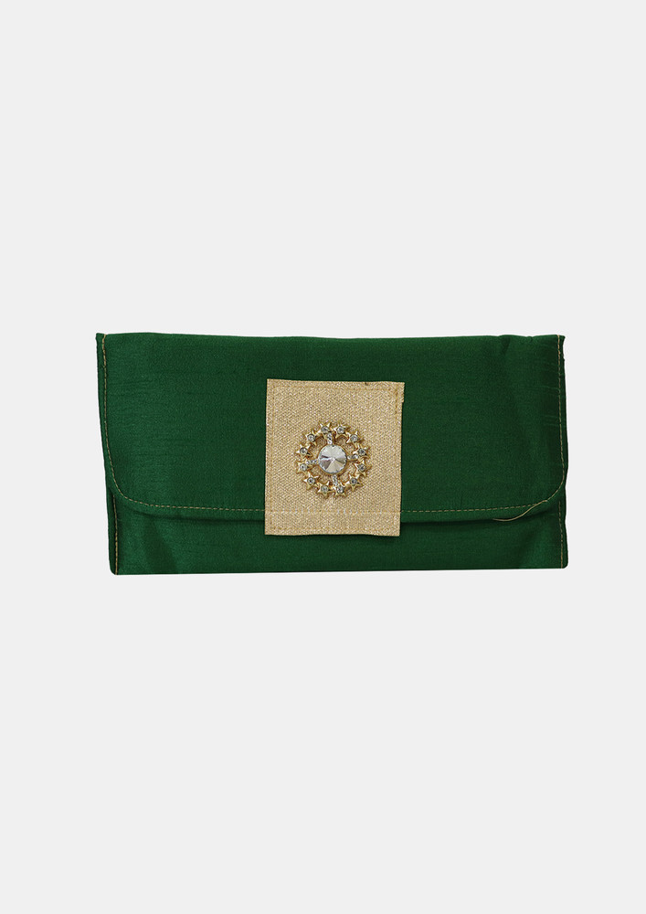 Indian Ethnic Green Clutch For Saree And Kurti