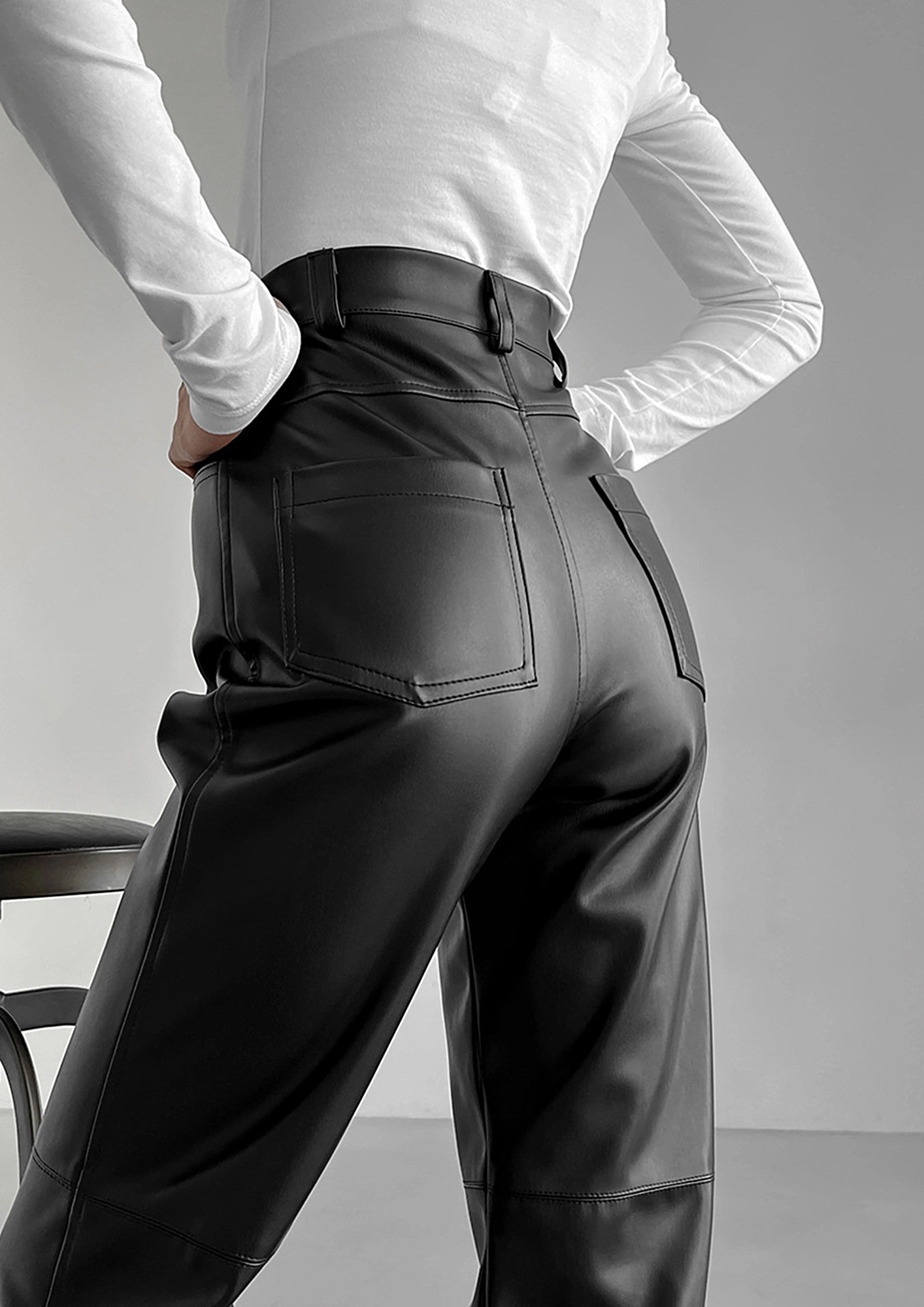 Black Trousers - Vegan Leather Pants - High-Waisted Pants - Lulus