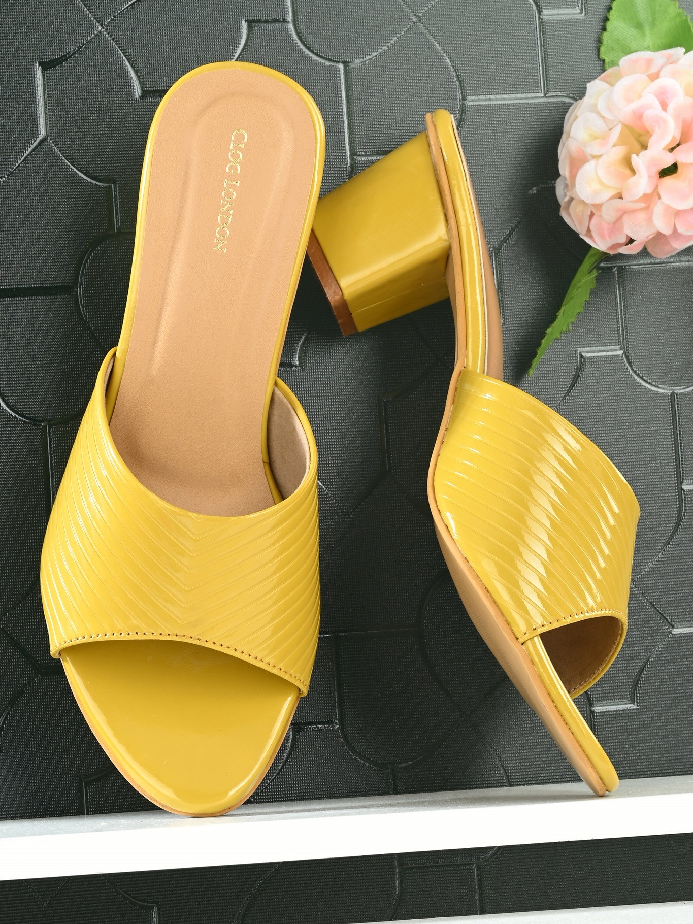 Women Block Heels-Yellow-CLF2244-YELLOW