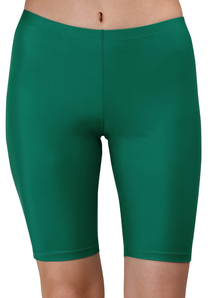 SOIE Solid Mid Thigh Length Swim Shorts-Green
