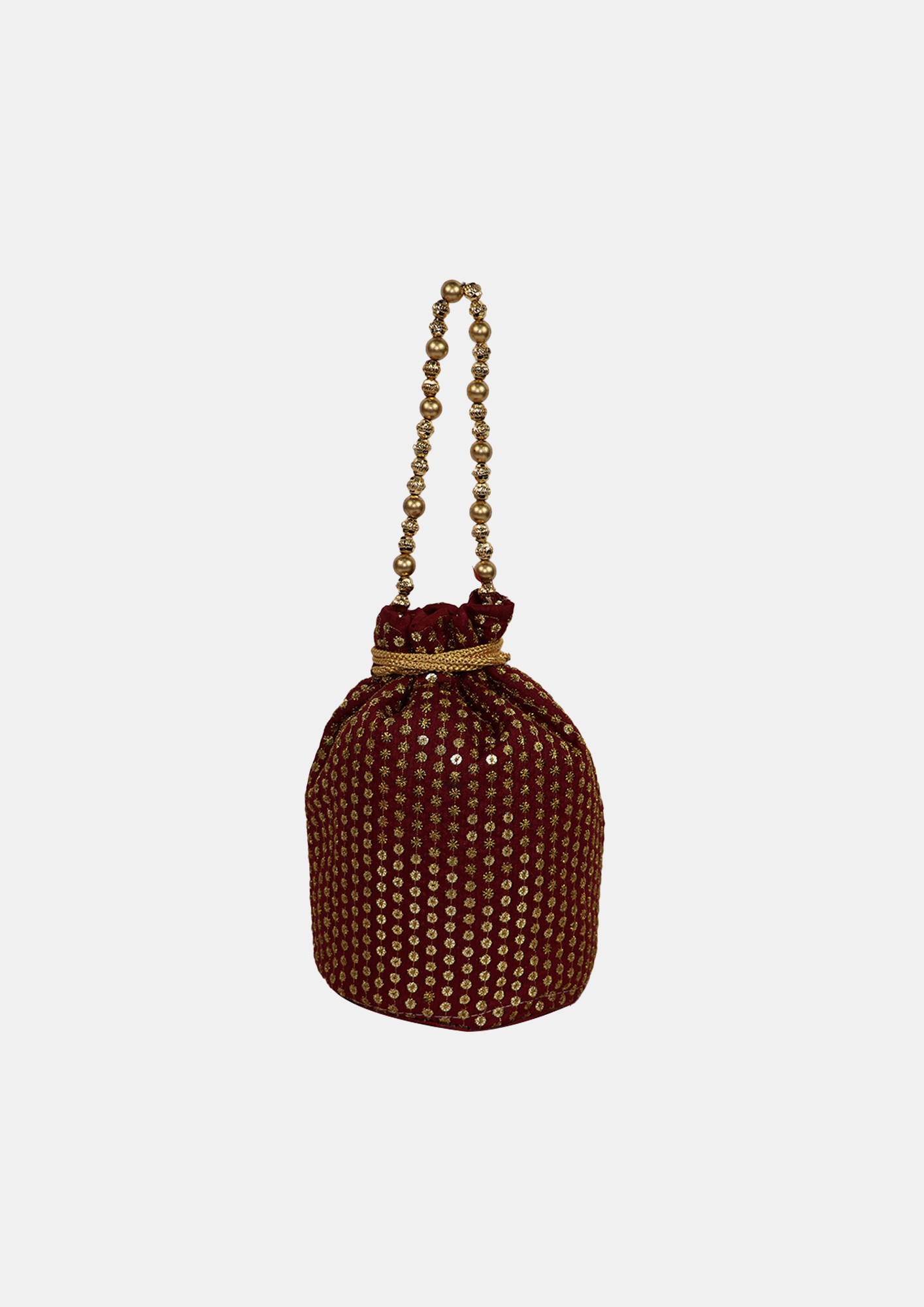 Embellished Red Colored Clutch Potli Bag-CT43_3