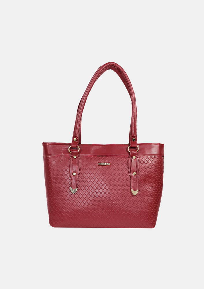 Women Red Solid-Textured Office Bag