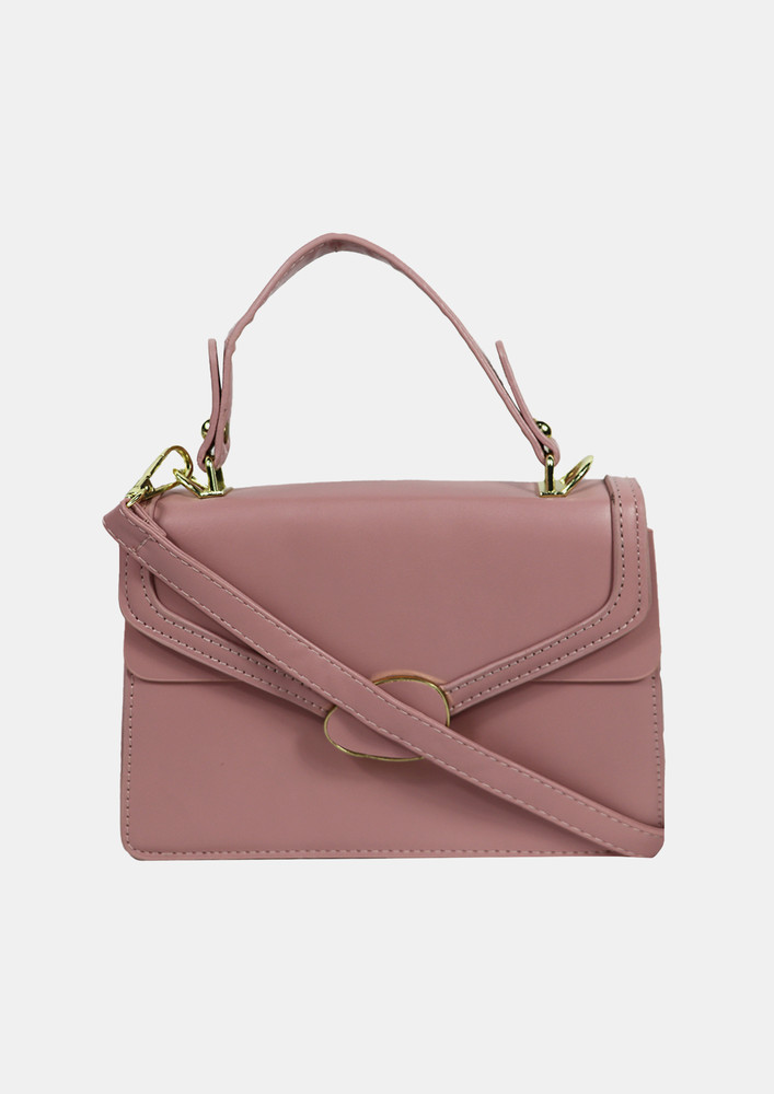 Baby Pink  Solid Sling Bag