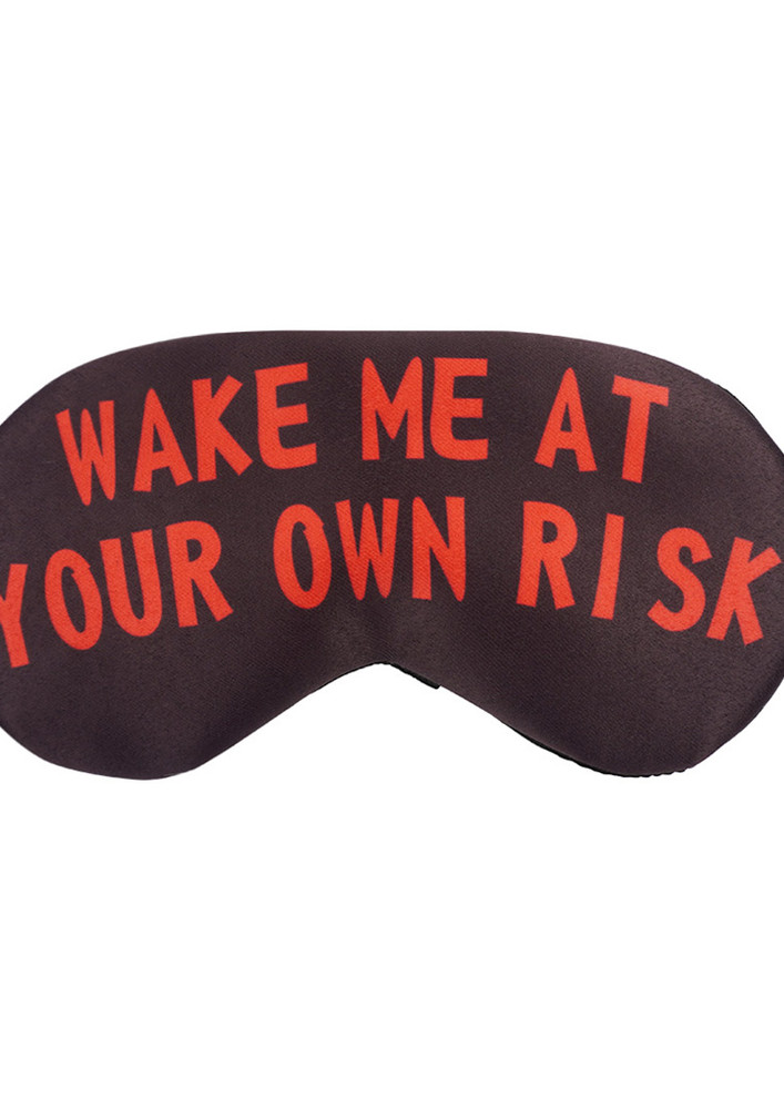 Crazy Corner Wake Me At Your Own Risk Eye Mask/Printed Eye Mask/Sleeping Mask/Travel Eyemask/Eye Mask For Girl/Eye Mask For Women (7.5 x 4 Inches)