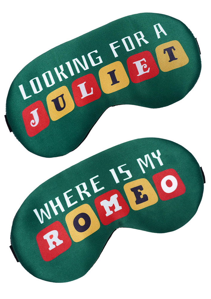 Crazy Corner Looking For A Juliet and Where Is My Romeo Couple Eye Mask/Eye Mask fro Husband & Wife/Printed Eye Mask/Sleeping Mask/Travel Eyemask/Eye Mask For Women/Eye Mask For Men (7.5 x 4 Inches)