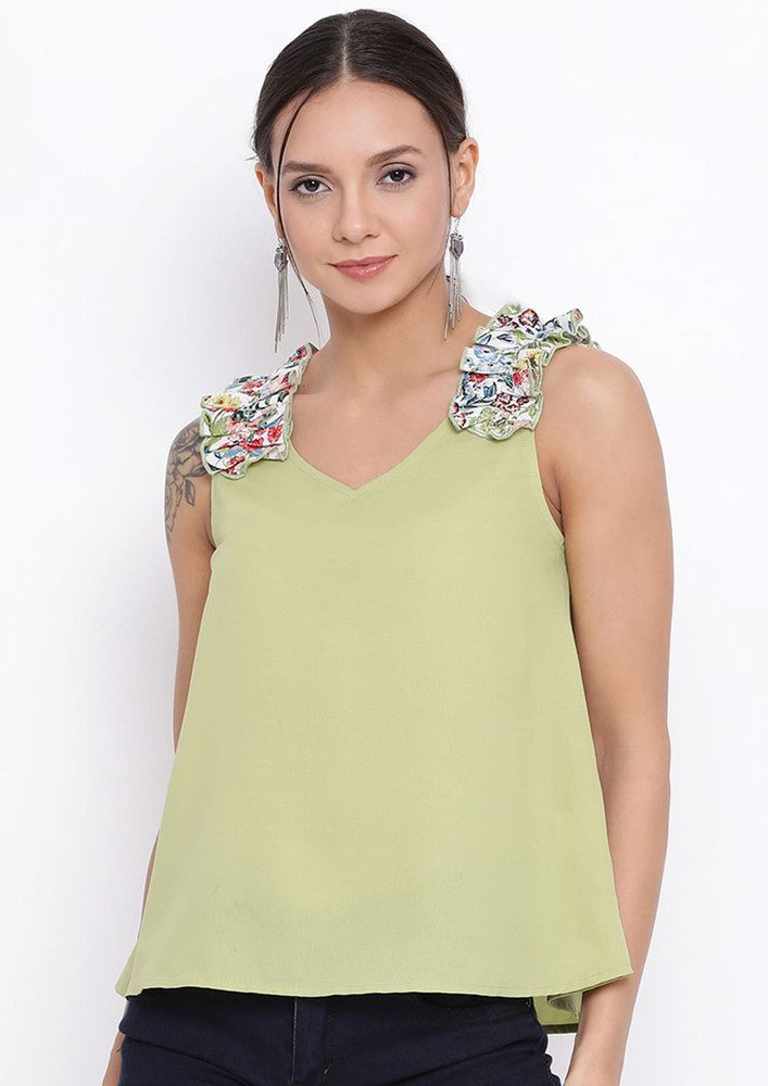 Draax Fashions Women Lush Green Solid A-Line Top