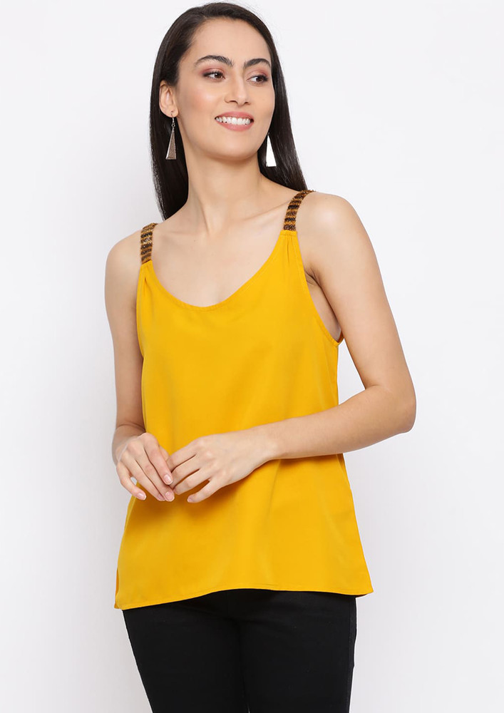 Draax Fashions Women Bright Yellow Solid Top