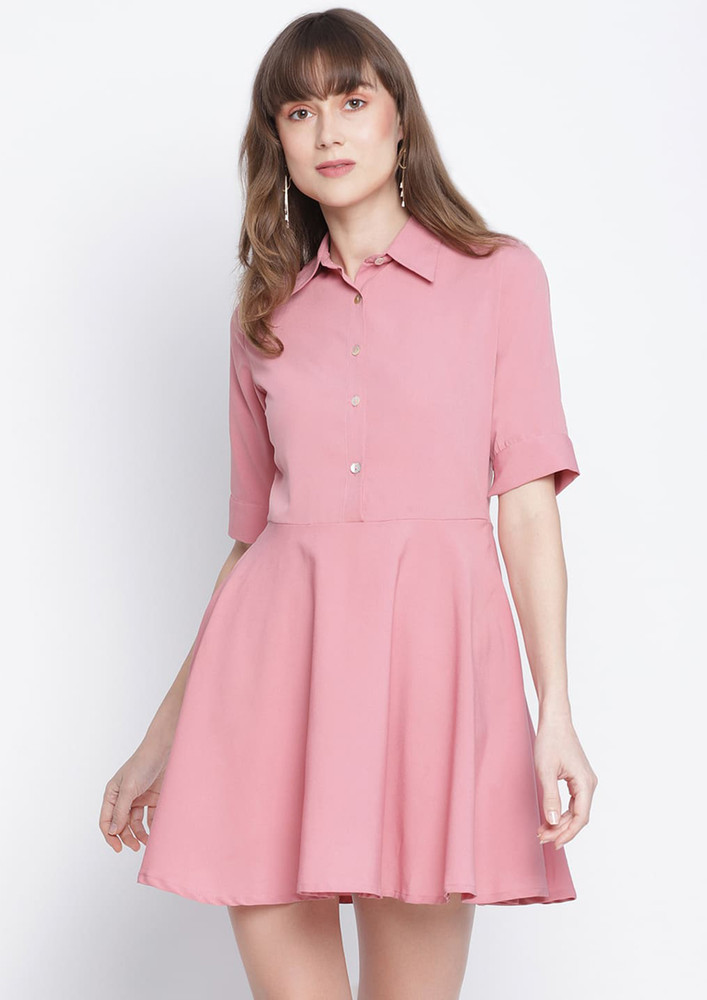 Draax Fashions Women Pink A-line Dress