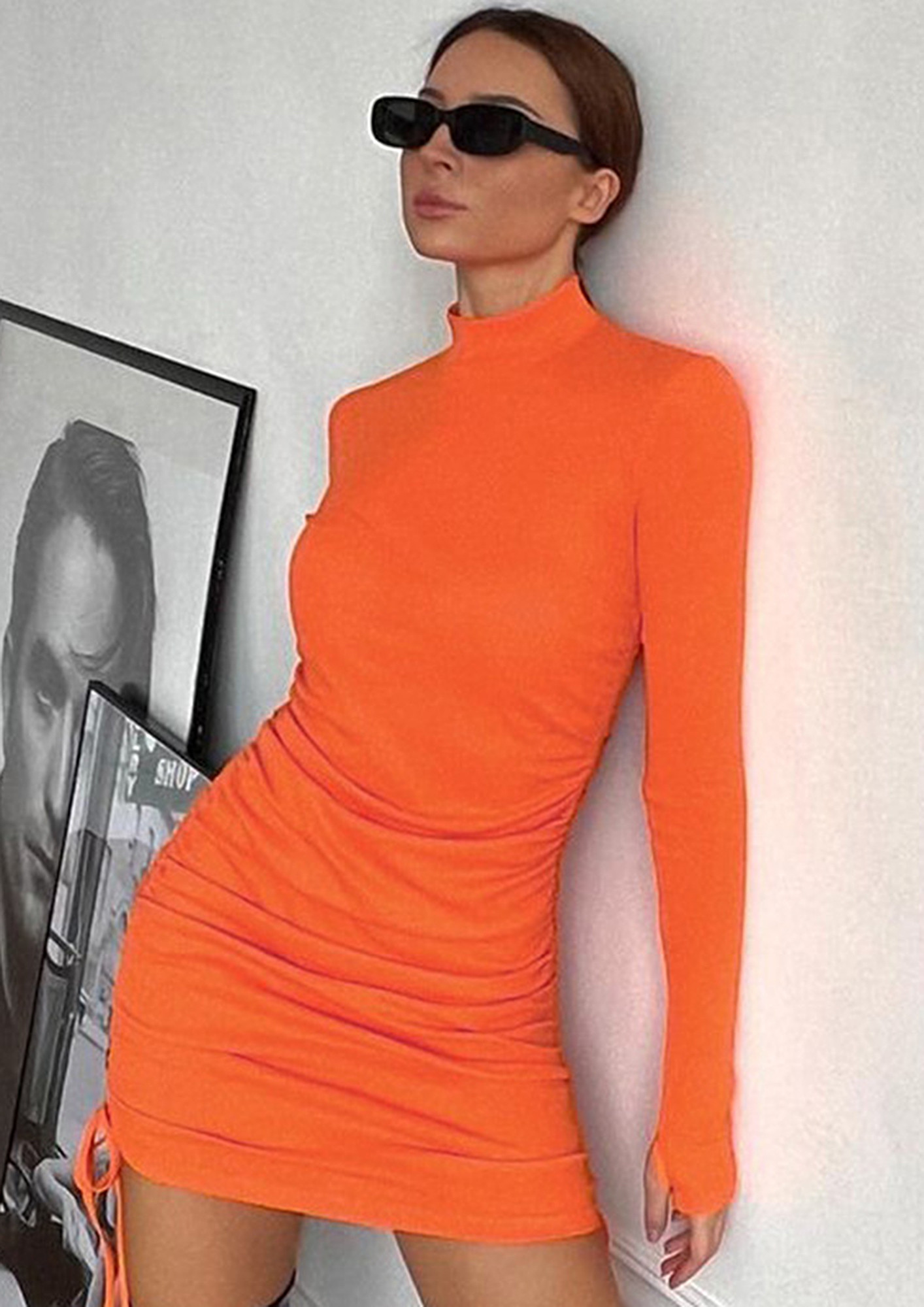 Orange Bodycon Dress - Cutout Dress - One-Shoulder Midi Dress - Lulus