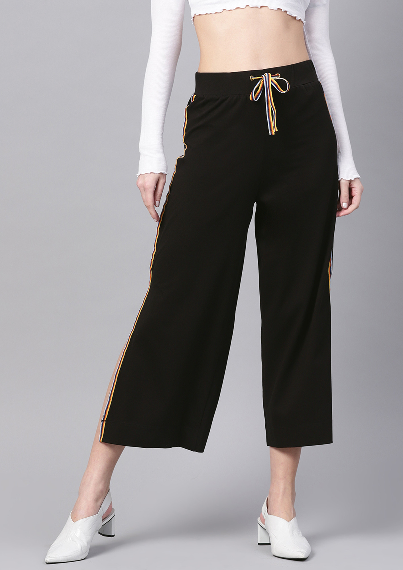 Buy Women Yellow Front Button Pleated Culottes Online At Best Price -  Sassafras.in