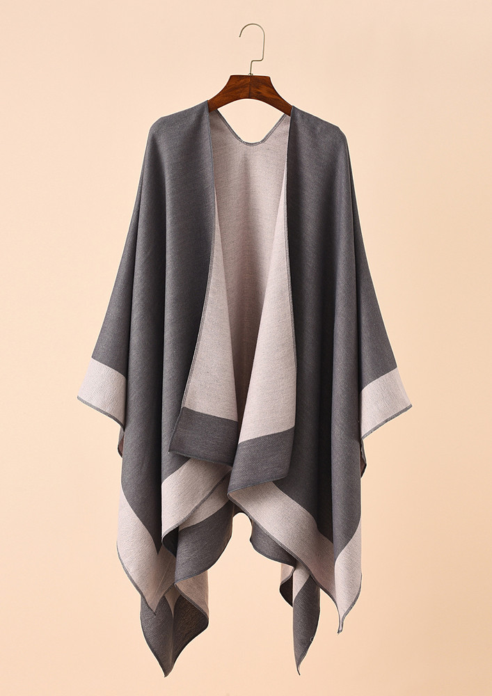 OFF-WHITE DOUBLE-SIDED FS CONTRASTING SHAWL