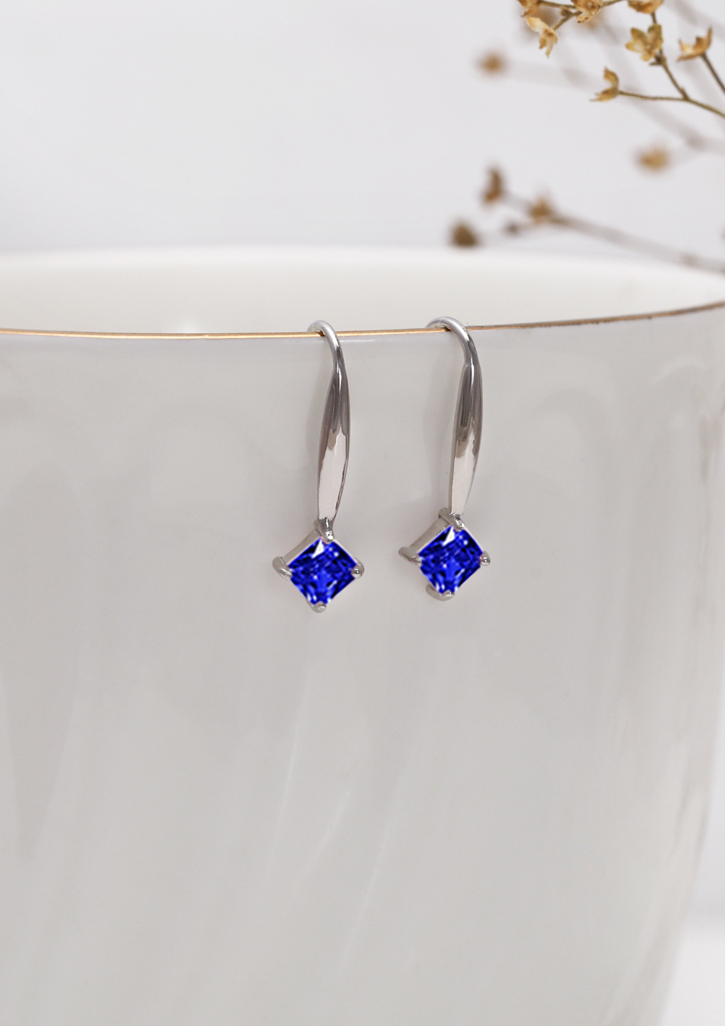 Buy SilverToned  Blue Earrings for Women by Shining Diva Online  Ajiocom