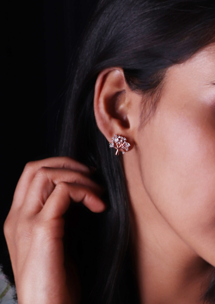 Anushka Sharma Rose Gold Tree Of Life Earrings