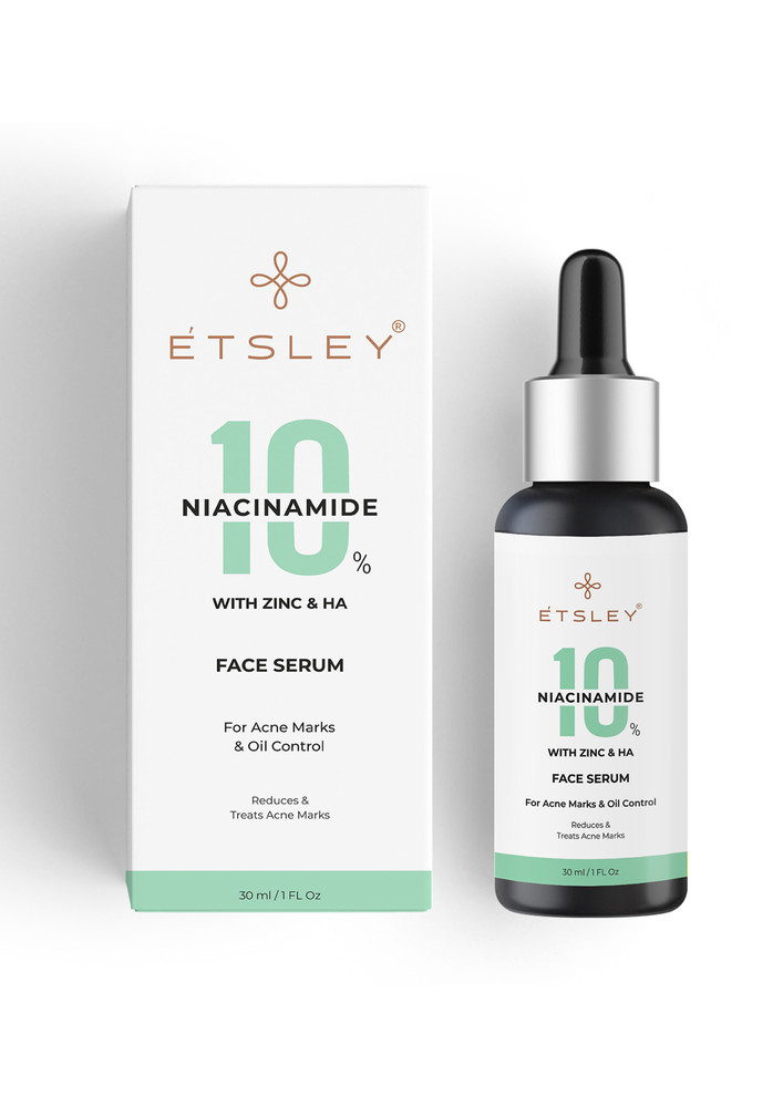 Etsley 10% Niacinamide With Zinc Pca & Hylauronic Acid Face Serum | For Acne Marks & Oil Control