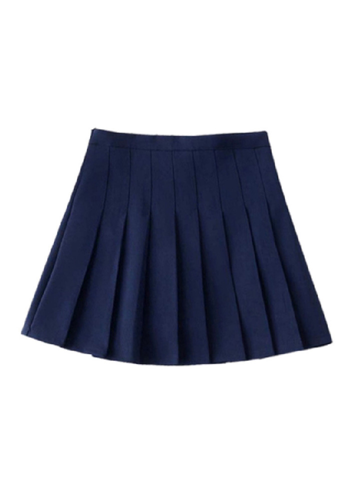 Side Zipper Deep Blue Skater Skirt