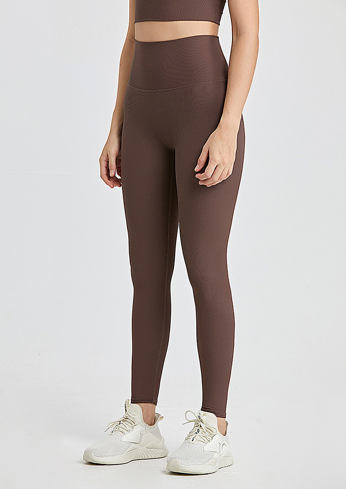 Brown High-waisted Sports Tights
