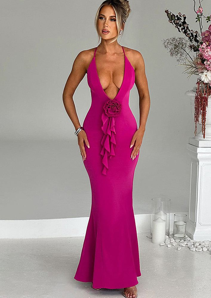 Pink Criss-cross Back Mermaid Dress